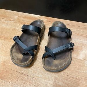 Birkenstock Black Two-Strap Toe Loop Sandals